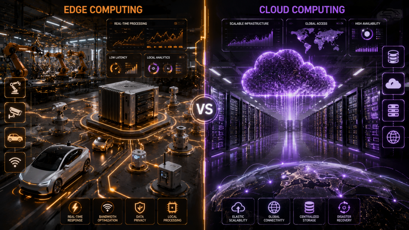 Edge computing and cloud computing work together to deliver faster processing, scalability, and efficient data management.